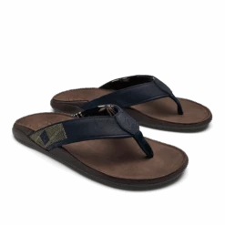 OluKai Tuahine - Trench Blue / Dark Wood -Island Sole Outlet Store 10465 DE63 003 M Tuahine TrbDkw